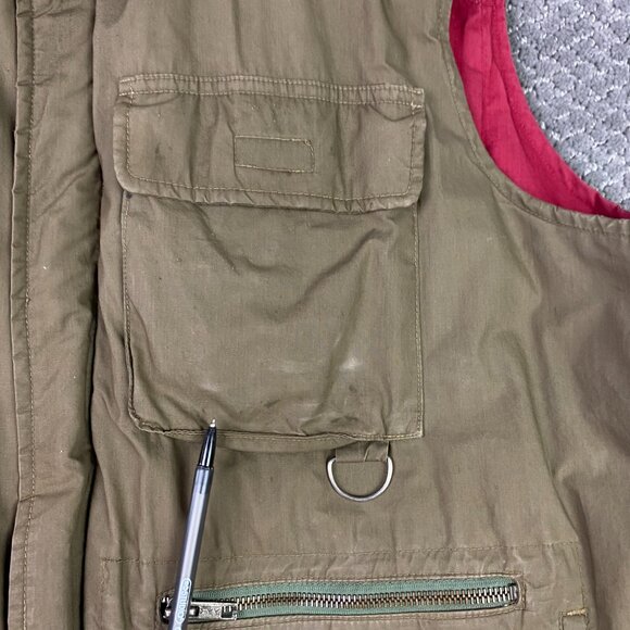 Vintage Eddie Bauer Vest Men's Large Khaki Full Zip Utility Hiking Outdoor Korea - Picture 8 of 16